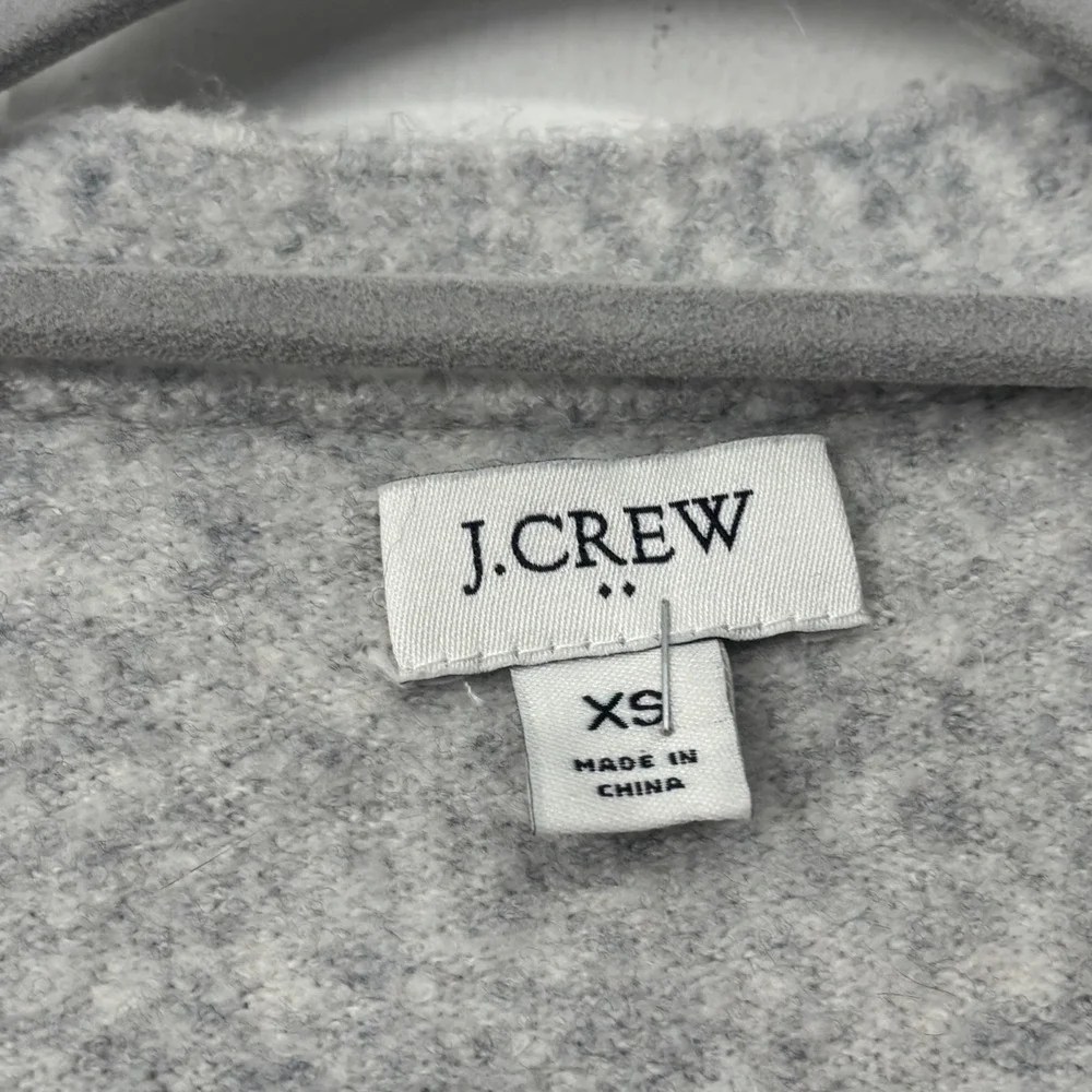 J.Crew Womens XS Grey White Striped V-Neck Button Front Knit Cardigan Sweater